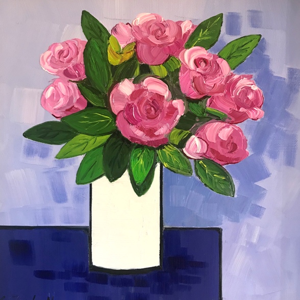'Pink Summer Roses' by artist Sheila Fowler